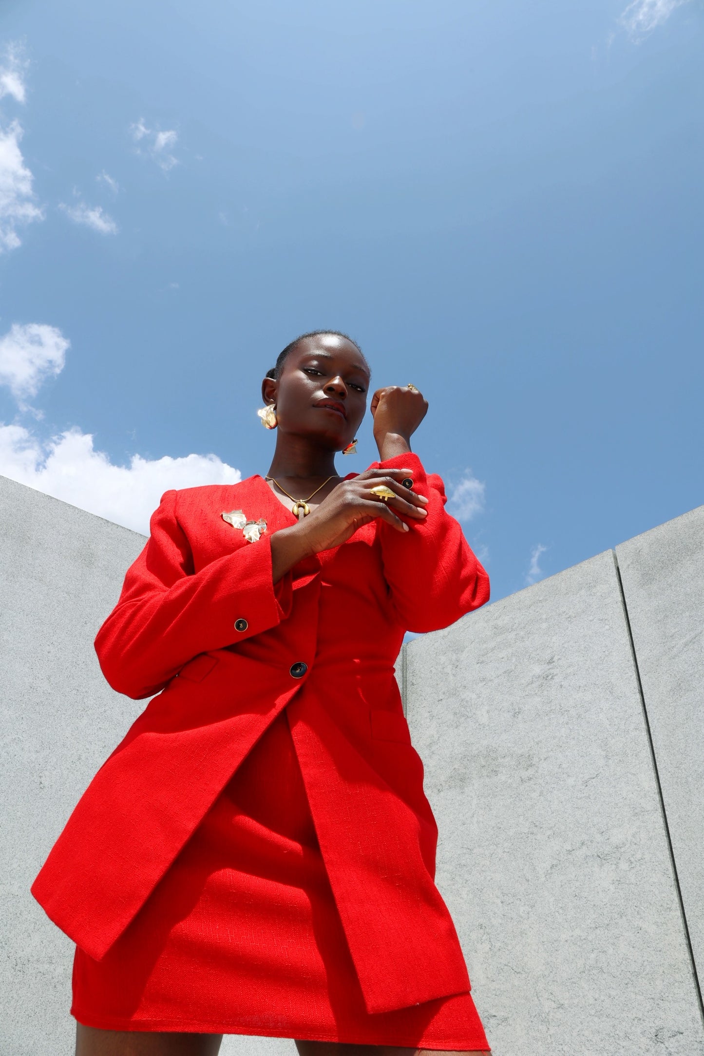 Ruby mini skirt suit set